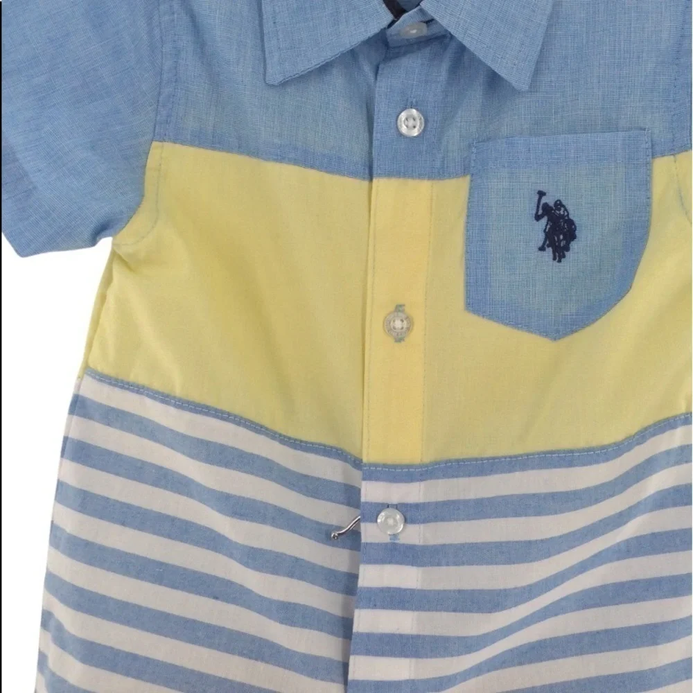 #016 Polo‎ Assn. Boys Nautical Shirt and Shorts Set
